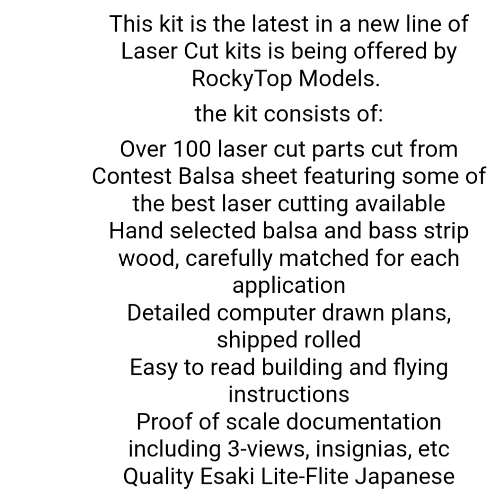 Rocky Top Model Airplane Kit NIB - Picture 3 of 7